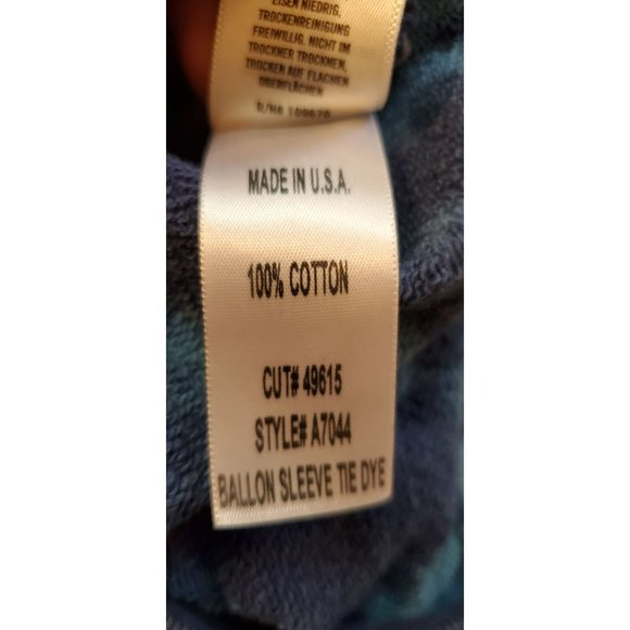 AGolde Women's Blue Tie Dye Sweatshirt Size Small Balloon Sleeve Cropped Relaxed - Picture 6 of 7